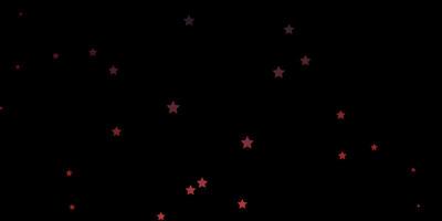 Dark Red vector background with small and big stars.