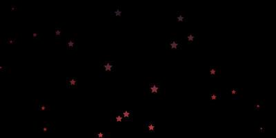 Dark Red vector background with small and big stars.