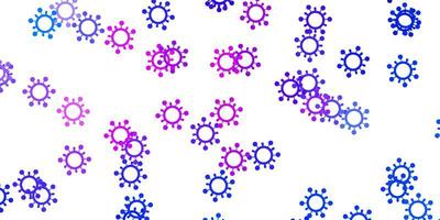 Light blue, red vector texture with disease symbols.