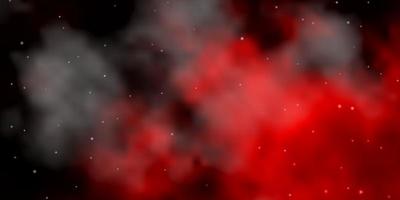 Dark Orange vector background with small and big stars.