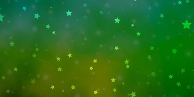 Light Green vector layout with bright stars.