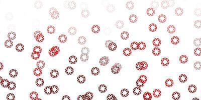 Light red, yellow vector background with spots.