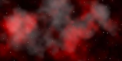 Dark Red vector background with small and big stars.