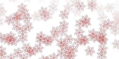 Light red, yellow vector doodle pattern with flowers.