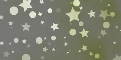 Light Green vector texture with circles, stars.