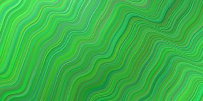 patrón de vector verde claro con líneas torcidas.