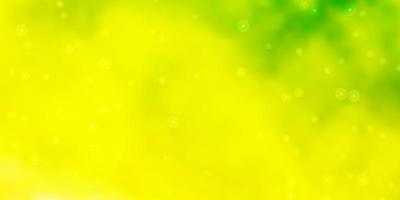 Light Green, Yellow vector texture with beautiful stars.