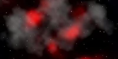 Dark Red vector background with small and big stars.