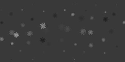 textura de doodle de vector gris claro con flores.