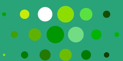 Light Green vector background with bubbles.