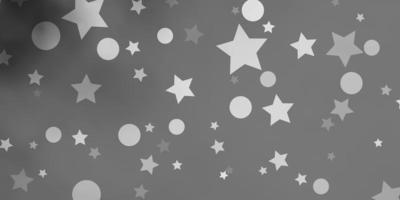 Light Gray vector background with circles, stars.