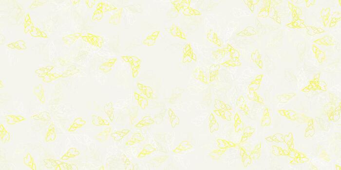 Light yellow vector abstract pattern with leaves.