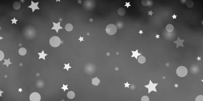 Light Gray vector background with circles, stars.