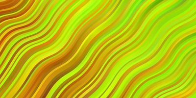 Light Green, Yellow vector background with curves.