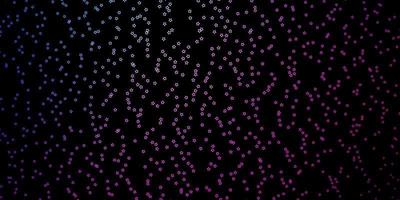 Dark Pink, Blue vector background with small and big stars.