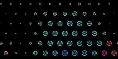 Plantilla de vector azul oscuro, rojo con signos esotéricos.