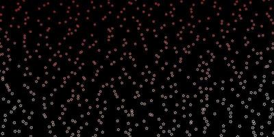 Dark Red vector background with small and big stars.