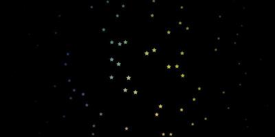 Dark Multicolor vector background with colorful stars.