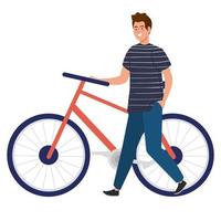 man with bike vector design