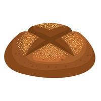 Pan con grano de panadería icono de estilo aislado diseño vectorial vector