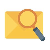 search magnifying glass with envelope flat style icon vector