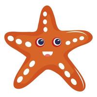 Cute little starfish animal kawaii personaje vector