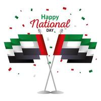 día nacional de los emiratos árabes unidos con diseño de vector de bandera
