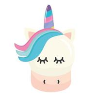 cute unicorn kawaii comic character vector