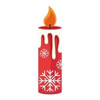 happy merry christmas red candle wax vector