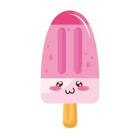 helado kiut comida kawaii personaje vector