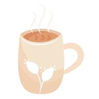 mug with chocolate hygge style icon vector