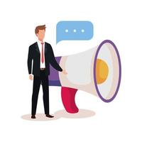 Creative people of man with megaphone vector design