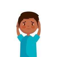 stop bullying and sad boy kid vector design