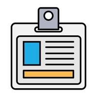 badge id document line and fill style icon vector