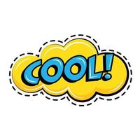 cool word in cloud pop art sticker icon vector