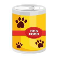 comida para perros enlatada tienda de mascotas icono aislado vector
