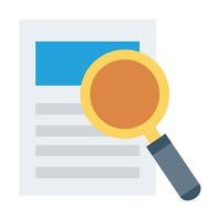 search magnifying glass with document flat style icon vector