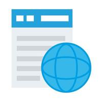 webpage template with sphere browser flat style icon vector