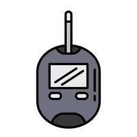 glucometer device measure line and fill style icon vector