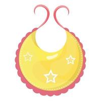 baby bib with stars clothes flat style icon vector