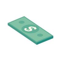 Bill dinero en efectivo icono aislado vector