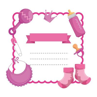 baby shower card frame invitation