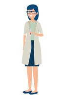 young female doctor worker character vector