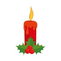 happy merry christmas candle decoration vector