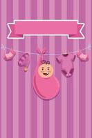 little boy baby with clothes hanging vector