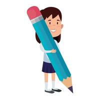 happy student girl writing with pencil vector
