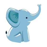 lindo personaje de bebé elefante pequeño vector