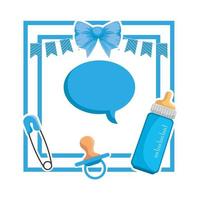 baby shower card frame invitation vector