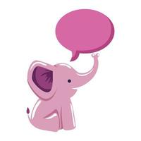 cute little elephant with speech bubble vector