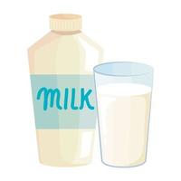 milk box and glass vector design